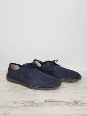 Clarks Blue Suede Shoes Oxford Lace Up Men's Size 11.5
